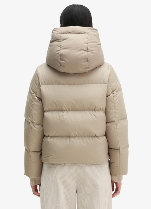 Marc O'Polo Puffer jack met capuchon en steekzakken - achterkant 3 earthy taupe / taupe
