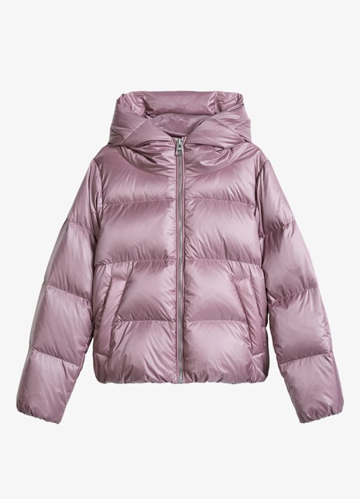 Marc O'Polo Puffer jack met capuchon met steekzakken - voorkant 4 oudroze