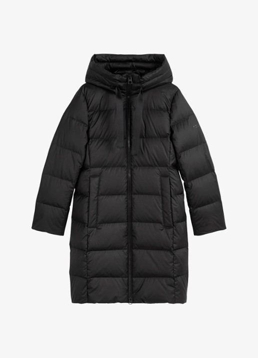 Marc O'Polo Puffer jas met capuchon - voorkant 4 zwart
