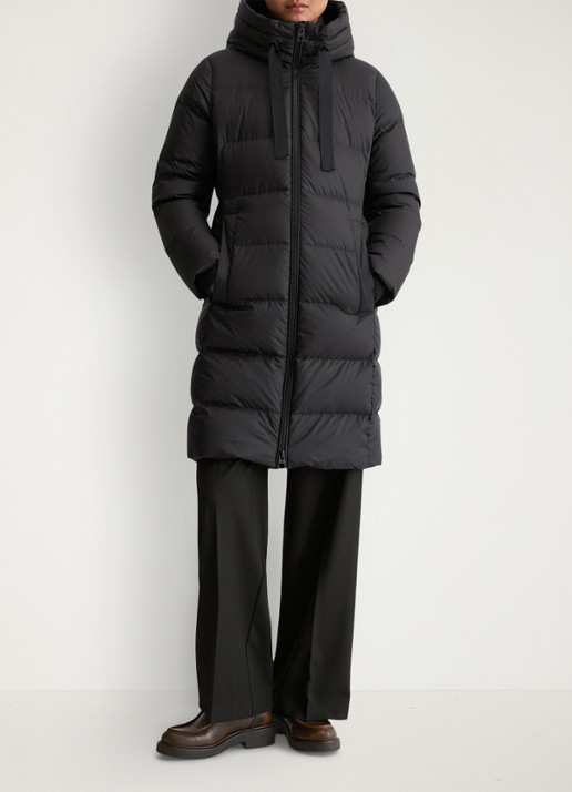 Marc O'Polo Puffer jas met capuchon - voorkant 5 zwart