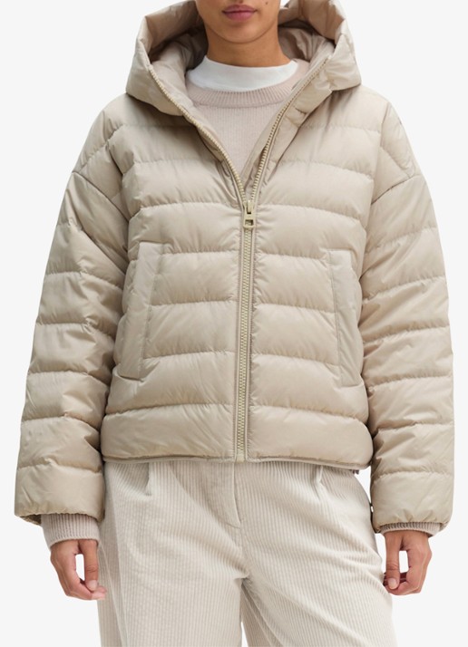 Marc O'Polo Puffer jas met capuchon - detail 4 beige