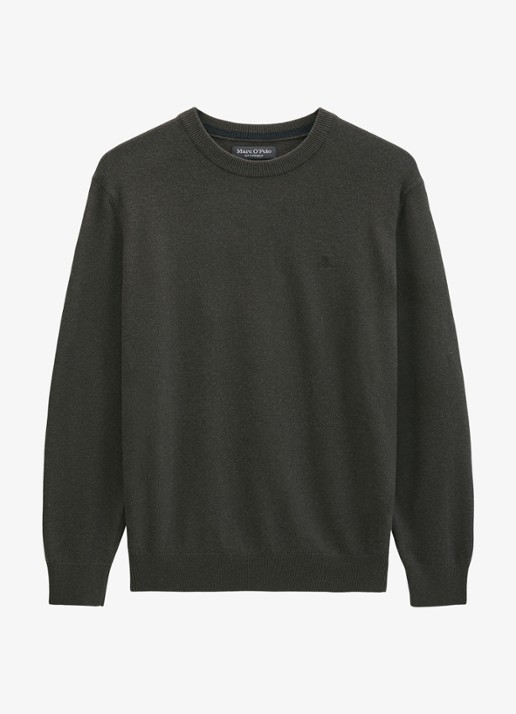 Marc O'Polo Pullover in wolblend  - voorkant donkerkhaki