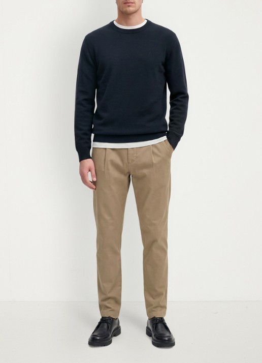 Marc O'Polo Pullover in wolblend  - voorkant 2 donkerblauw