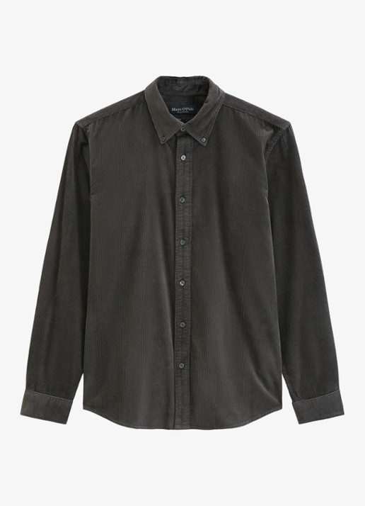 Marc O'Polo Regular fit overhemd van corduroy  - voorkant bruin
