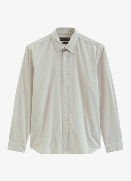 Marc O'Polo Regular fit overhemd van corduroy  - voorkant 3 creme