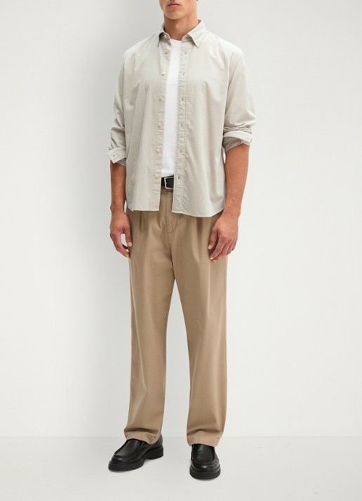 Marc O'Polo Regular fit overhemd van corduroy  - voorkant 4 creme