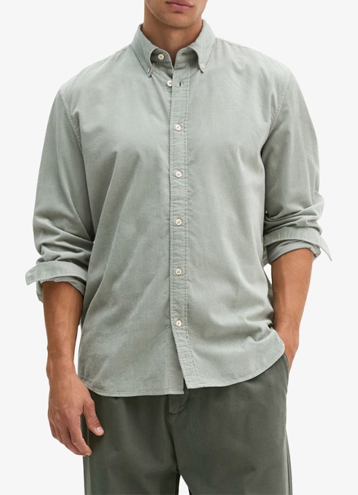 Marc O'Polo Regular fit overhemd van corduroy  - detail mint