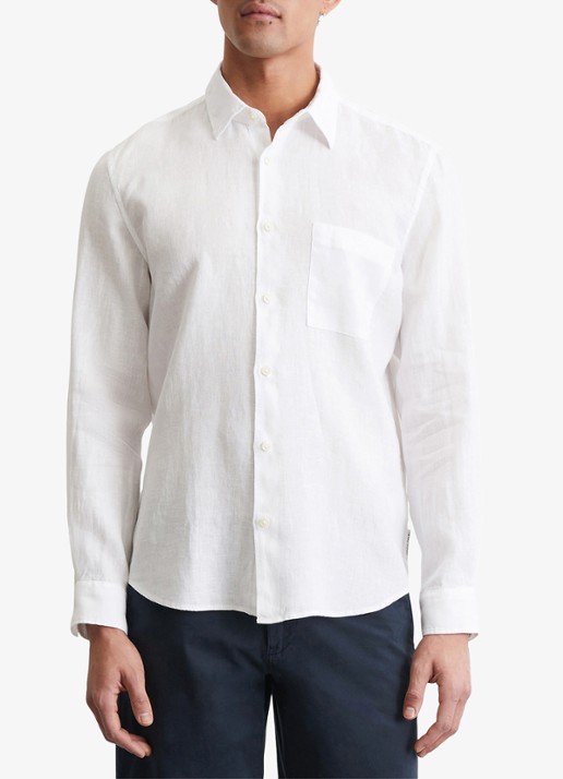 Marc O'Polo Regular fit overhemd van linnen - detail 4 wit