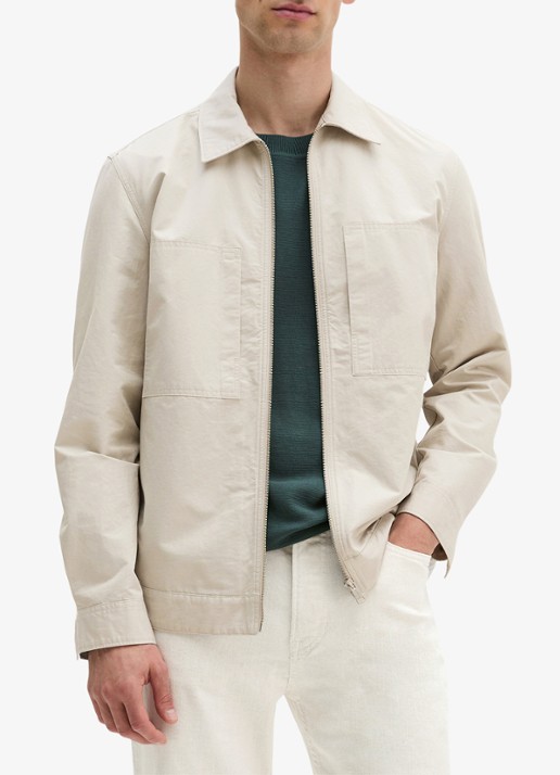 Marc O'Polo Regular fit overhemd van linnenblend met rits - detail 3 grey kit-0922 / grijs