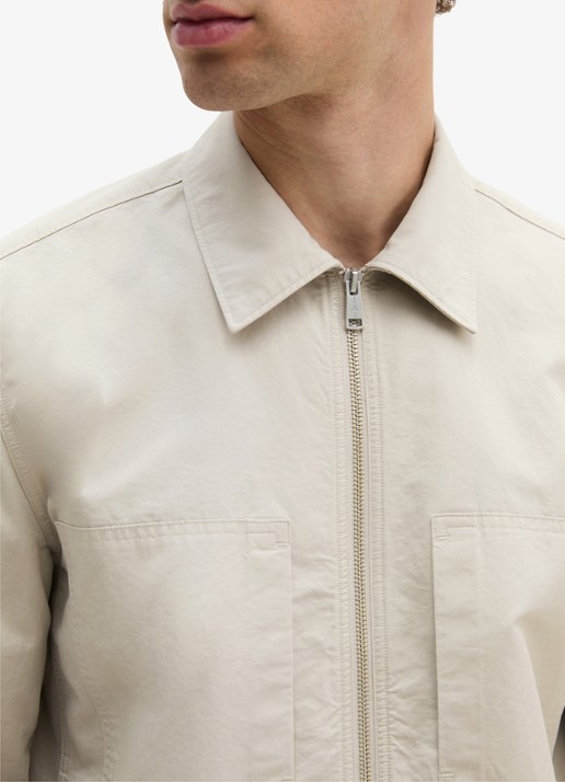 Marc O'Polo Regular fit overhemd van linnenblend met rits - detail 4 grey kit-0922 / grijs