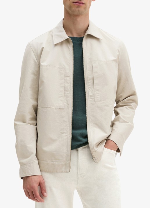 Marc O'Polo Regular fit overhemd van linnenblend met rits - detail 8 grey kit-0922 / grijs