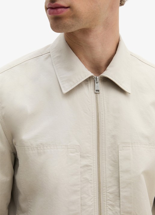 Marc O'Polo Regular fit overhemd van linnenblend met rits - detail 9 grey kit-0922 / grijs