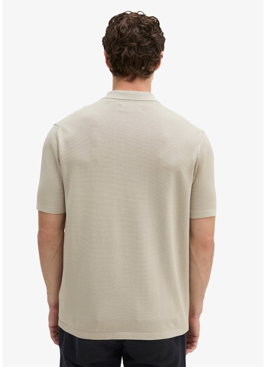 Marc O'Polo Regular fit polo met borduring - achterkant 3 beige
