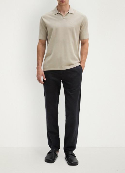 Marc O'Polo Regular fit polo met borduring - voorkant 2 beige