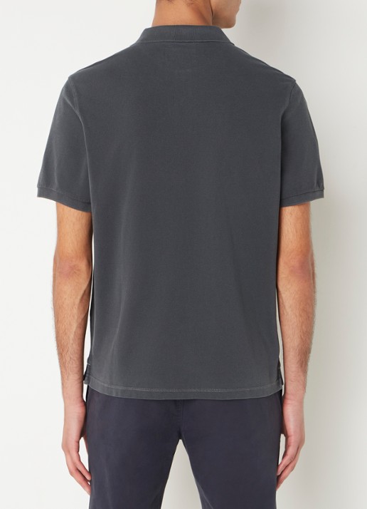 Marc O'Polo Regular fit polo met logoborduring - achterkant antraciet