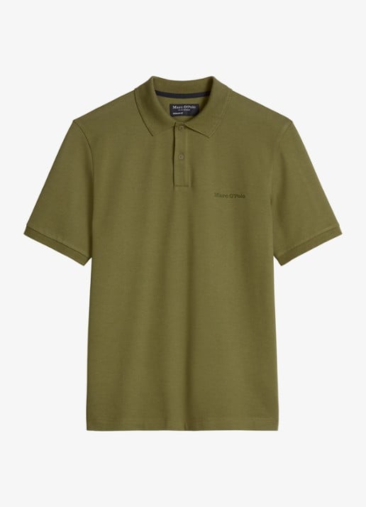 Marc O'Polo Regular fit polo met logoborduring - voorkant fresh seaweed-2945 / groen