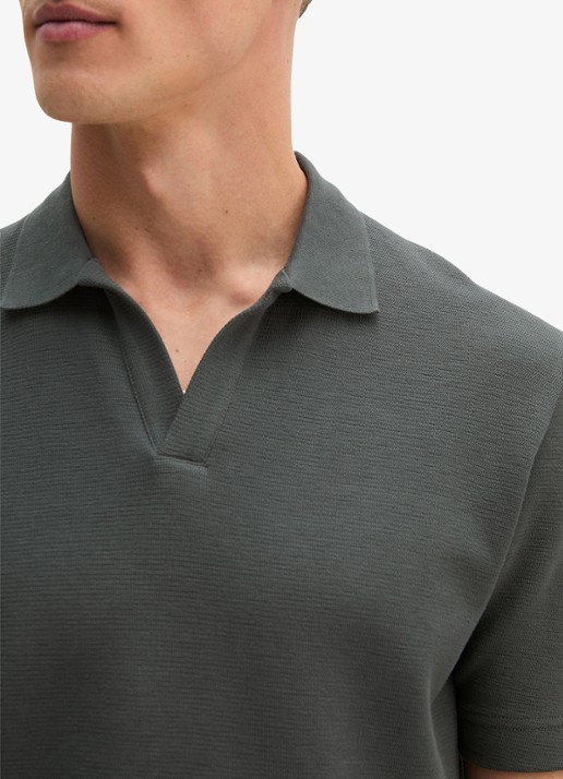 Marc O'Polo Regular fit polo - detail 5 donkergrijs