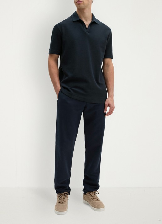 Marc O'Polo Regular fit polo - voorkant 2 donkerblauw