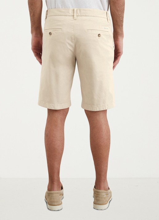 Marc O'Polo Reso straight fit korte broek van  katoen - achterkant gray silk-707 / grijs