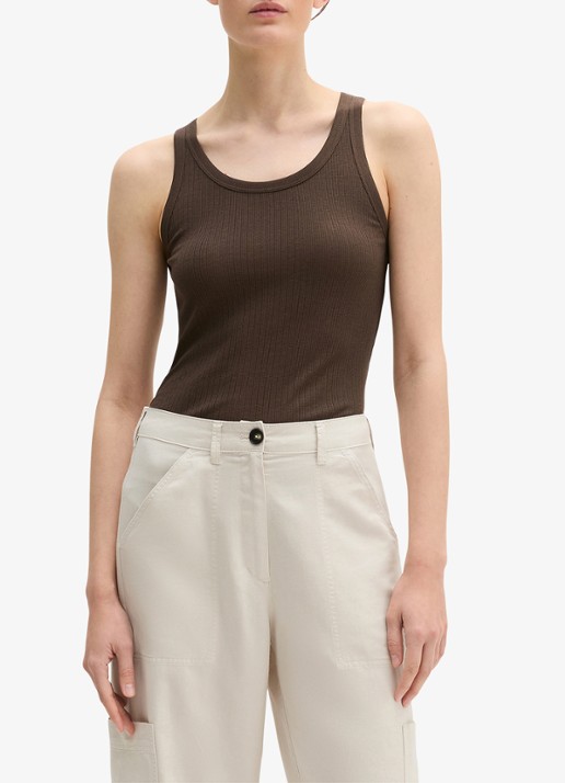 Marc O'Polo Ribgebreide tanktop met ronde hals