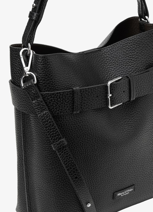 Marc O'Polo Schoudertas met logo - detail 4 zwart