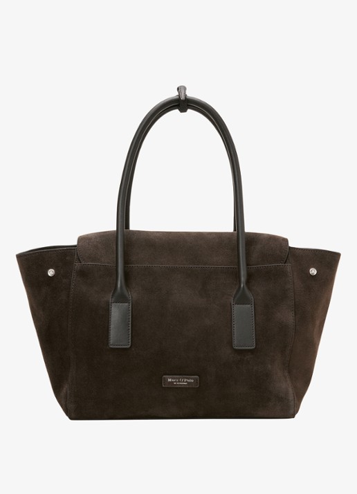 Marc O'Polo Shopper van leer - detail 2 donkerbruin