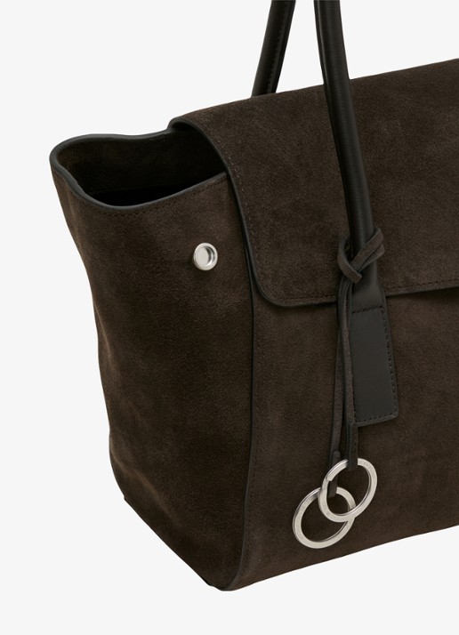 Marc O'Polo Shopper van leer - detail 3 donkerbruin