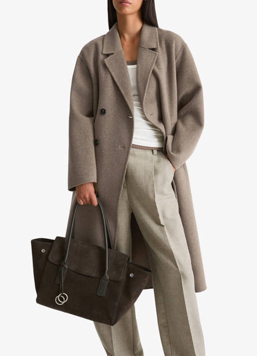 Marc O'Polo Shopper van leer - voorkant 6 donkerbruin