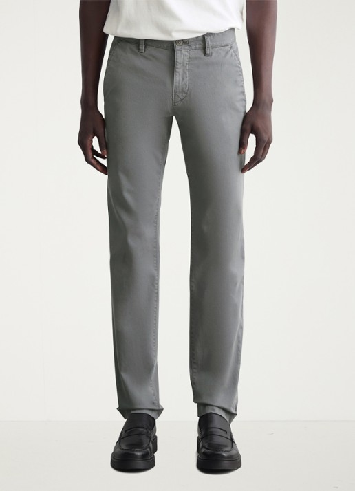 Marc O'Polo Stig shaped fit chino met stretch - voorkant 3 grijs