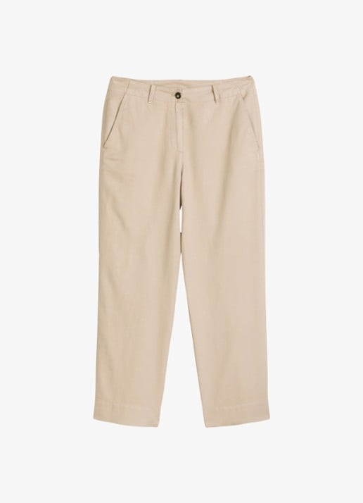Marc O'Polo Straight fit broek in lyocell blend - voorkant 2 beige