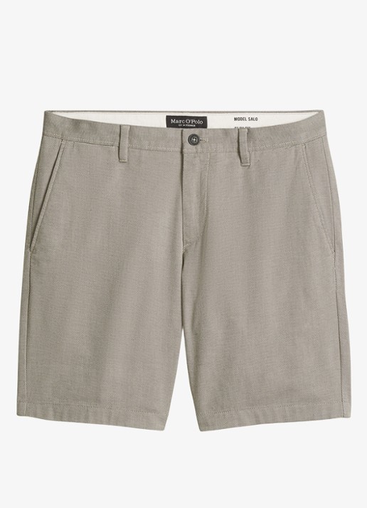 Marc O'Polo Straight fit korte broek met steekzakken - voorkant 3 black 48-0140 / grijs