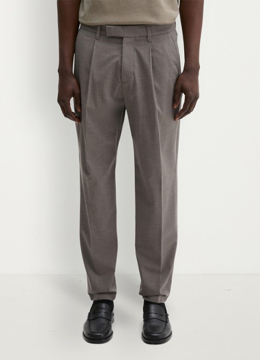 Marc O'Polo Straight fit pantalon in wolblend met steekzakken