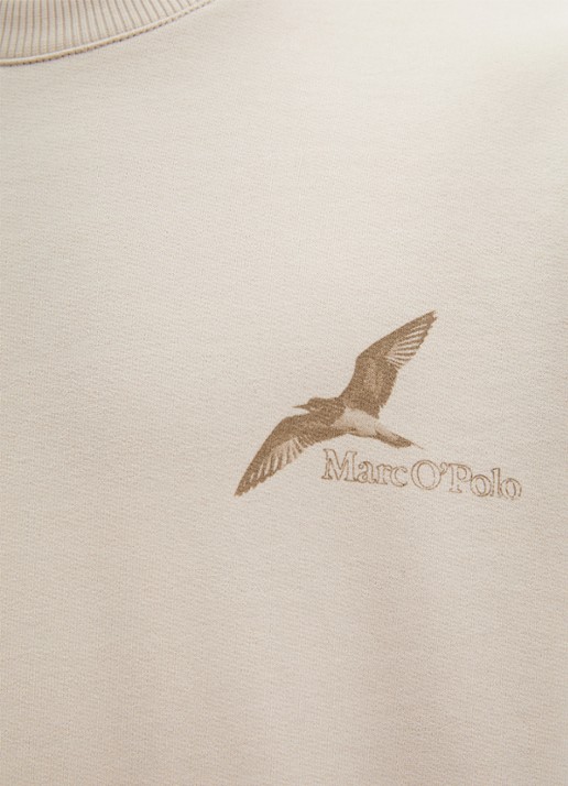 Marc O'Polo Sweater met front- en back print  - detail 2 beige