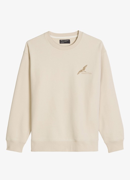 Marc O'Polo Sweater met front- en back print  - voorkant 4 beige