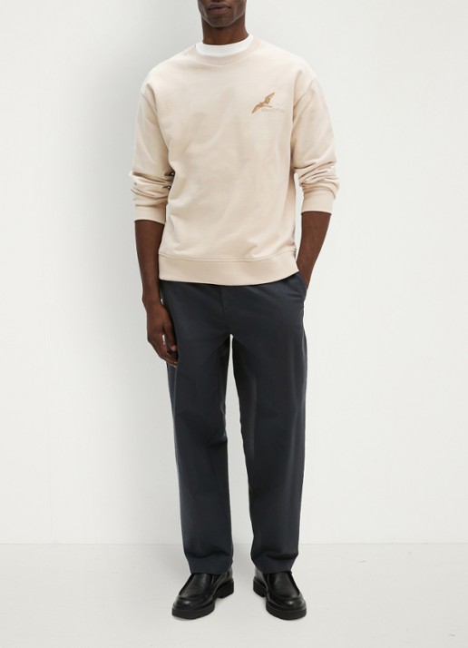 Marc O'Polo Sweater met front- en back print  - voorkant 5 beige