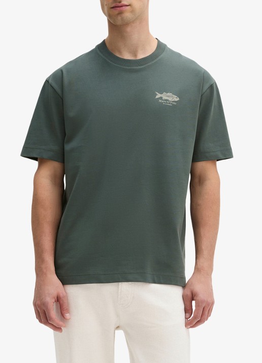 Marc O'Polo T-shirt met logo- en backprint