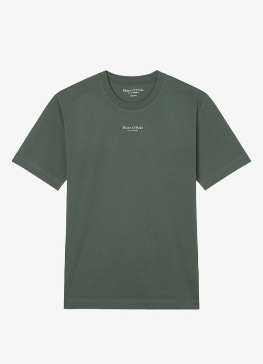 Marc O'Polo T-shirt met logo - voorkant 2 olijfgroen