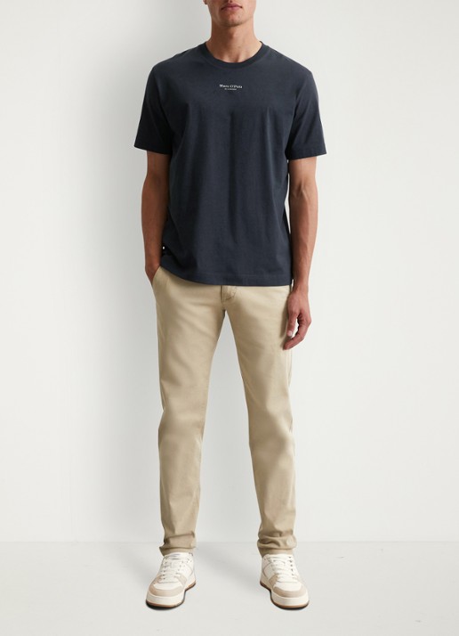 Marc O'Polo T-shirt met logo - voorkant 2 donkerblauw