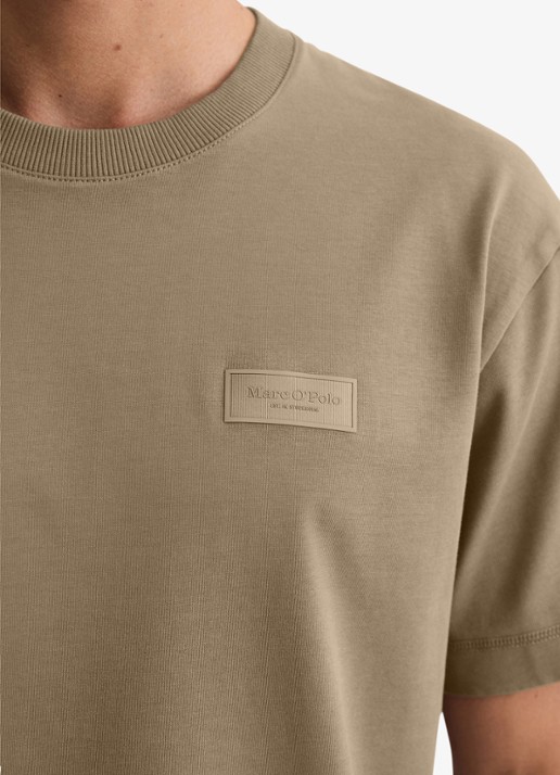Marc O'Polo T-shirt met logo - detail 5 khaki