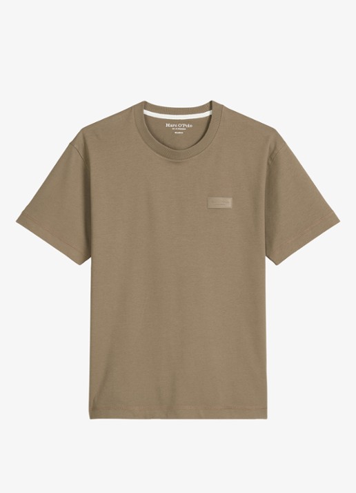 Marc O'Polo T-shirt met logo - voorkant 2 khaki