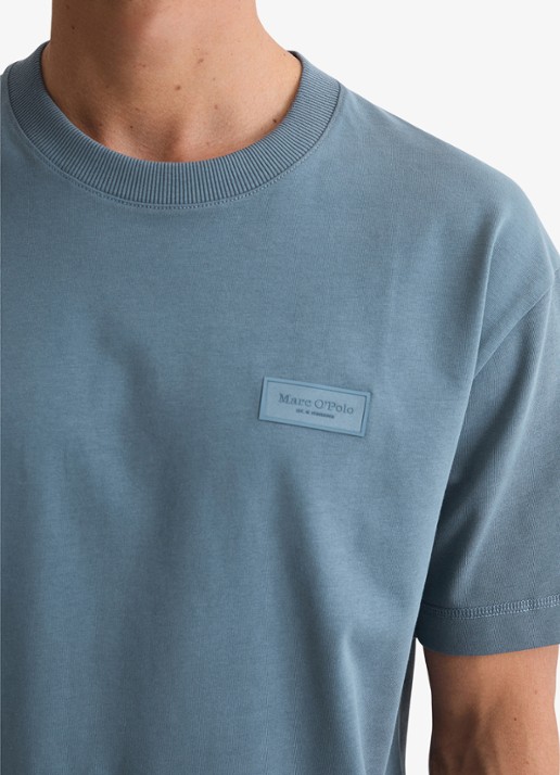 Marc O'Polo T-shirt met logo - detail 4 blauwgrijs