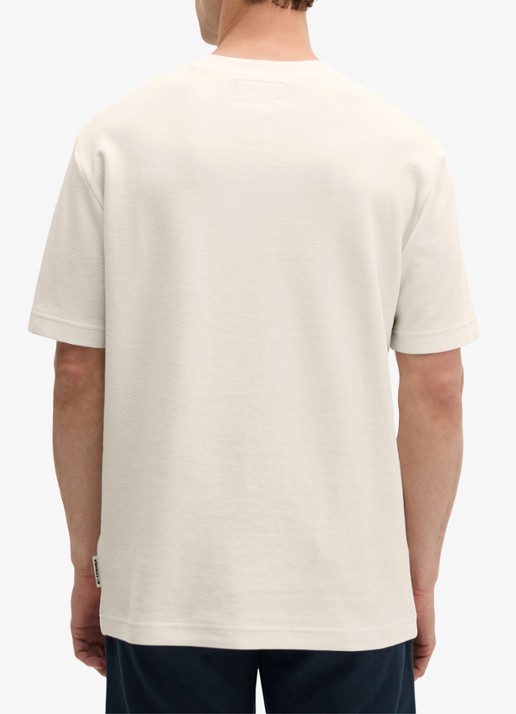Marc O'Polo T-shirt met logo - achterkant 5 silky white-1183 / wit
