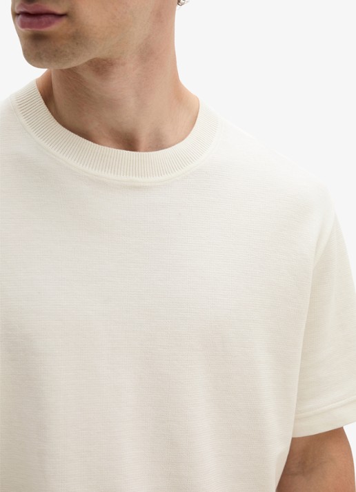 Marc O'Polo T-shirt met logo - detail 2 silky white-1183 / wit