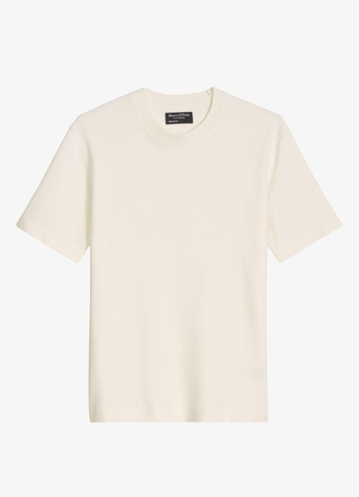 Marc O'Polo T-shirt met logo - voorkant 3 silky white-1183 / wit