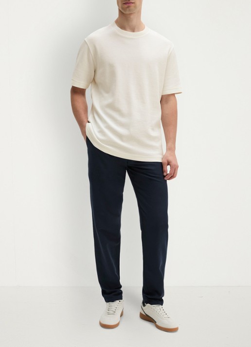 Marc O'Polo T-shirt met logo - voorkant 4 silky white-1183 / wit