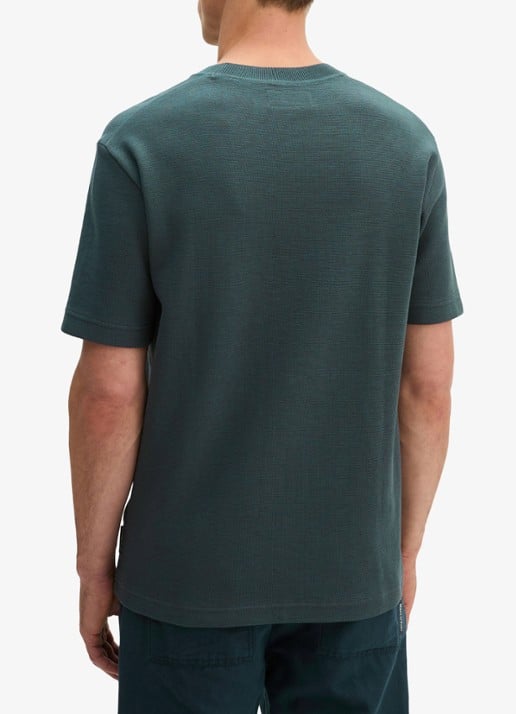 Marc O'Polo T-shirt met logo - achterkant mangrove-0362 / groen