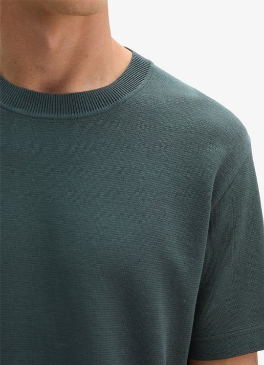 Marc O'Polo T-shirt met logo - detail 5 mangrove-0362 / groen