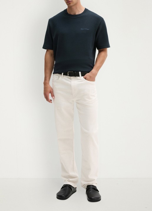 Marc O'Polo T-shirt met logo - voorkant 5 dark navy-4131 / blauw