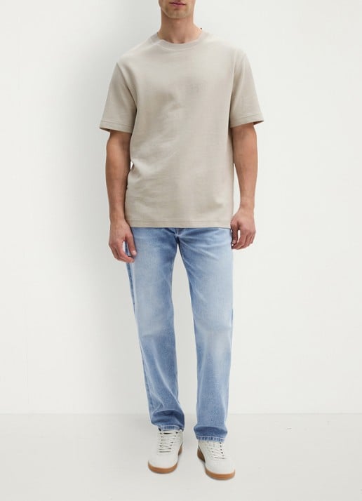 Marc O'Polo T-shirt met logo - voorkant 5 grey kit-0922 / grijs