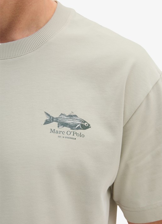 Marc O'Polo T-shirt met logo - detail 5 grey kit-0922 / grijs